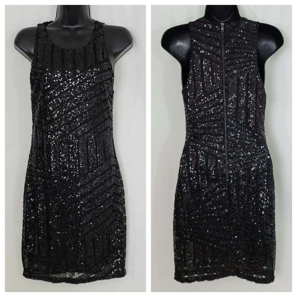 Black Sequin Mini Dress Junior Small